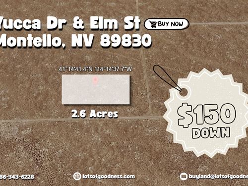 2+ Acre on Yucca Dr in Elko County : Montello : Elko County : Nevada