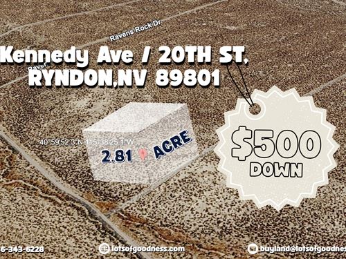 Prime Lot On Kennedy Ave : Ryndon : Elko County : Nevada