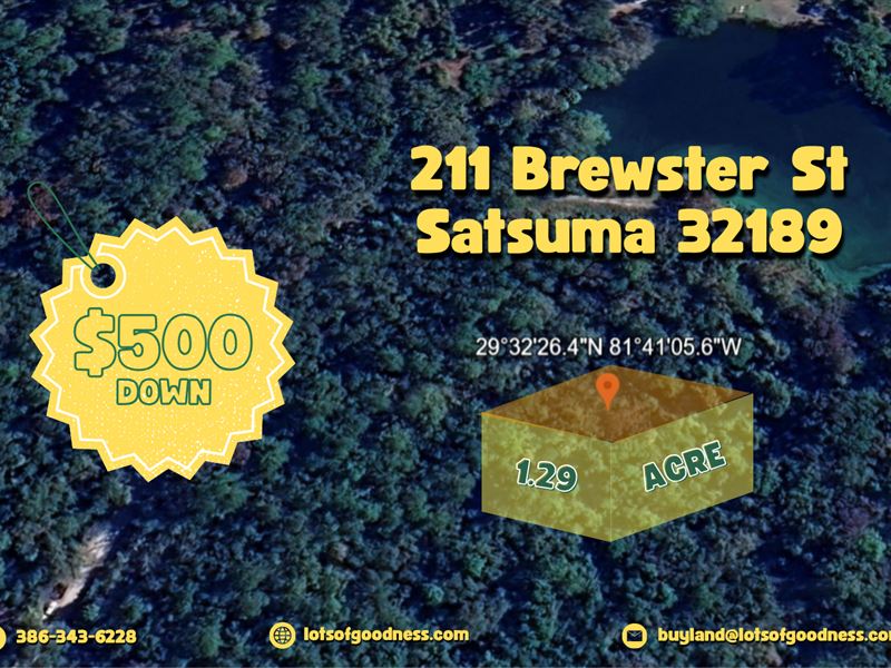 1+ Acre on 211 Brewster : Satsuma : Putnam County : Florida