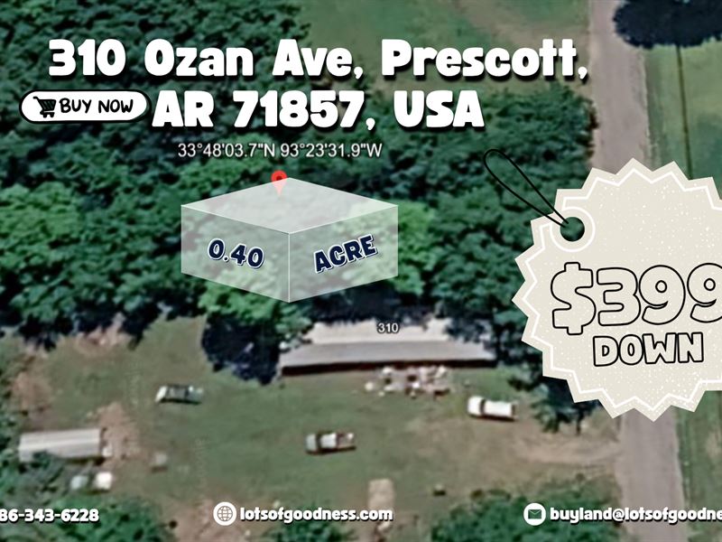 Prime Land on Ozan Avenue : Arkansas City : Nevada County : Arkansas