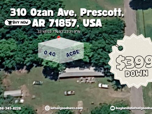 Prime Land on Ozan Avenue : Arkansas City : Nevada County : Arkansas