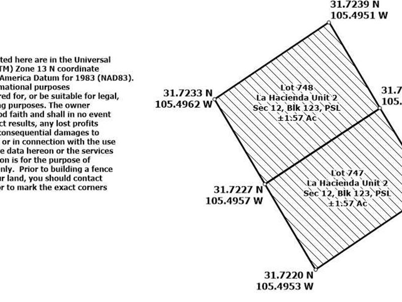 LA Hacienda Estates Subdivision : Cornudas : Hudspeth County : Texas