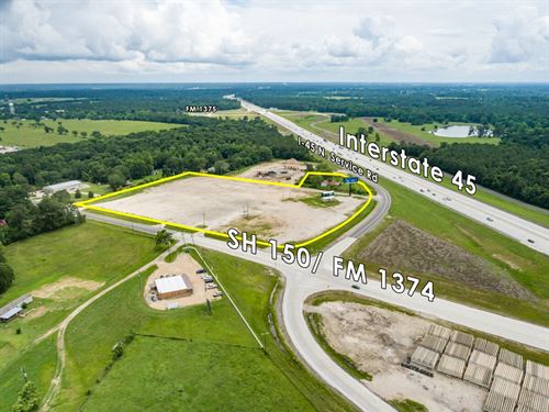 8 Acres, I-45 & SH 150 : New Waverly : Walker County : Texas