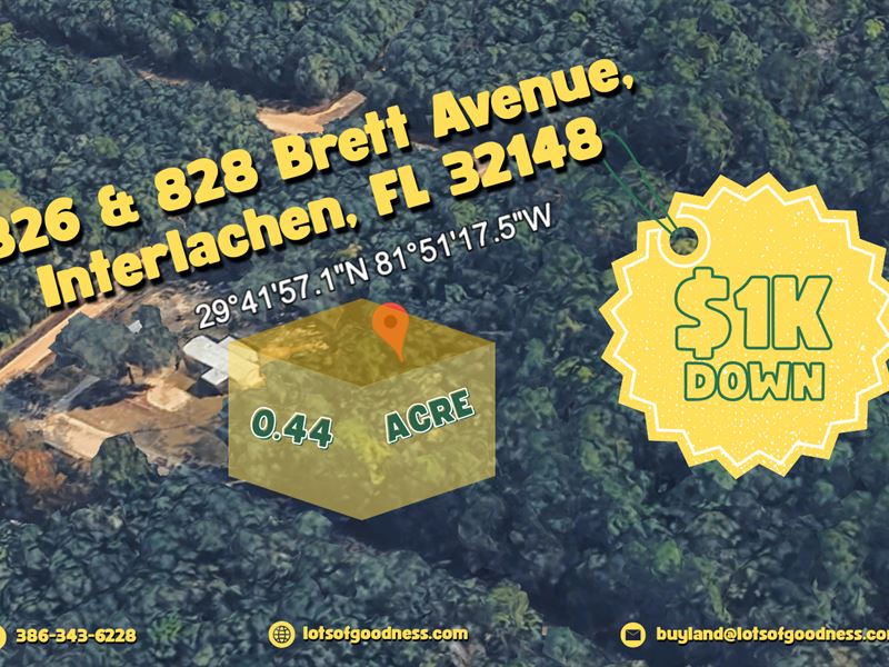 2 Lots Partially Fenced in Brett Av : Interlachen : Putnam County : Florida