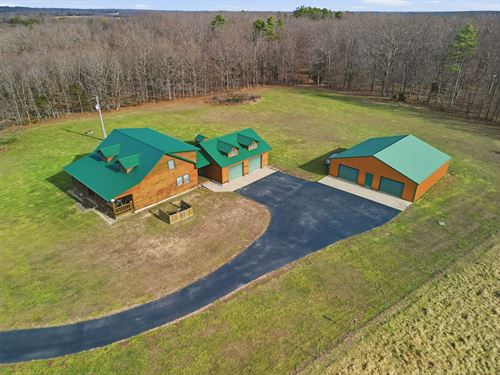 Gated Ozarks Log Home & Shop : Summersville : Texas County : Missouri