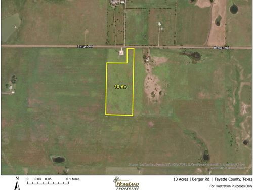 10 Acres, Berger Road : Swiss Alp : Fayette County : Texas