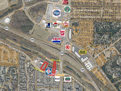 1.23+/- Acre Prime Commercial Lot : Memphis : Shelby County : Tennessee