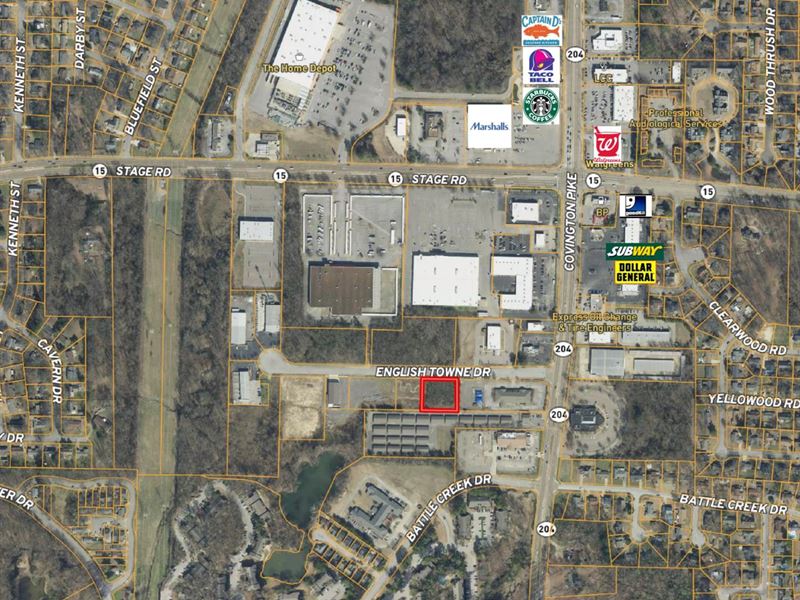 .81+/- Acre Prime Commercial Lot : Memphis : Shelby County : Tennessee