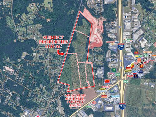 133 Acres Ideal for Residential Dev : Byron : Peach County : Georgia