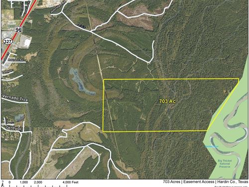 703 Acres, Easement Access, 6618 : Silsbee : Hardin County : Texas