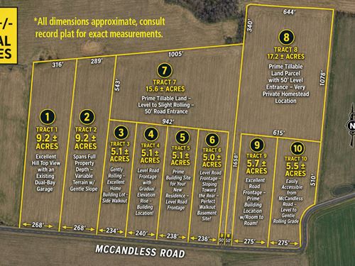 Prime Land, 83 Acres in 10 Parcels : Upton : Hart County : Kentucky