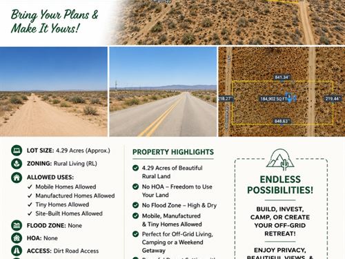 4.29 Acres in San Bernardino County : Kramer Junction : San Bernardino County : California